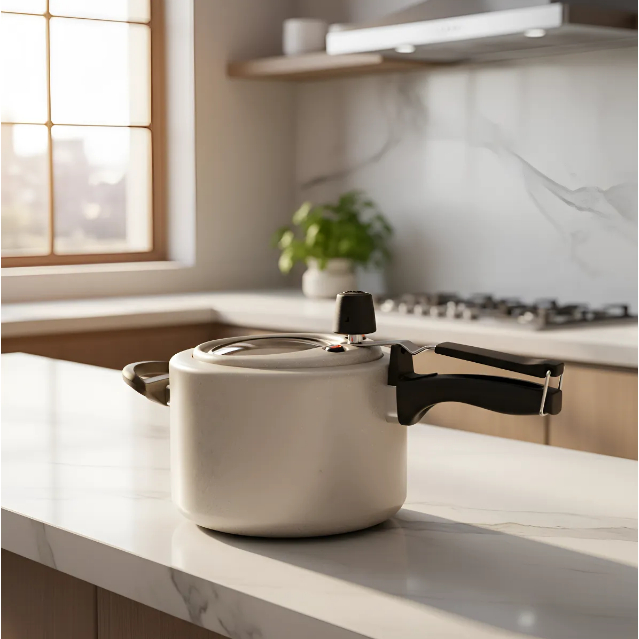 Panela de Pressão Antiaderente MTA 4,5L com Visor de Vidro Fechamento Interno Super Segura Baunilha