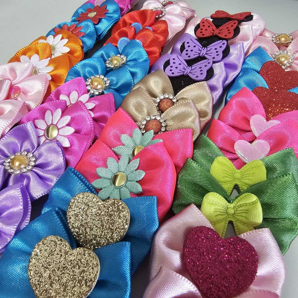 Lacinho Pet kit 90 unidades Laço Laços Acessórios para Cachorro kit Banho Tosa