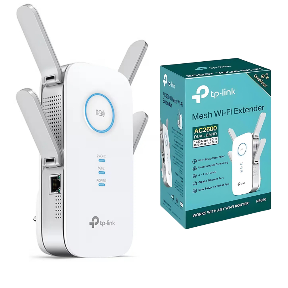 Repetidor de Sinal Extensor de Alcance DualBand TP-Link Re650 AC2600 5.0/2.4GHz 2533 Mbps Gigabit
