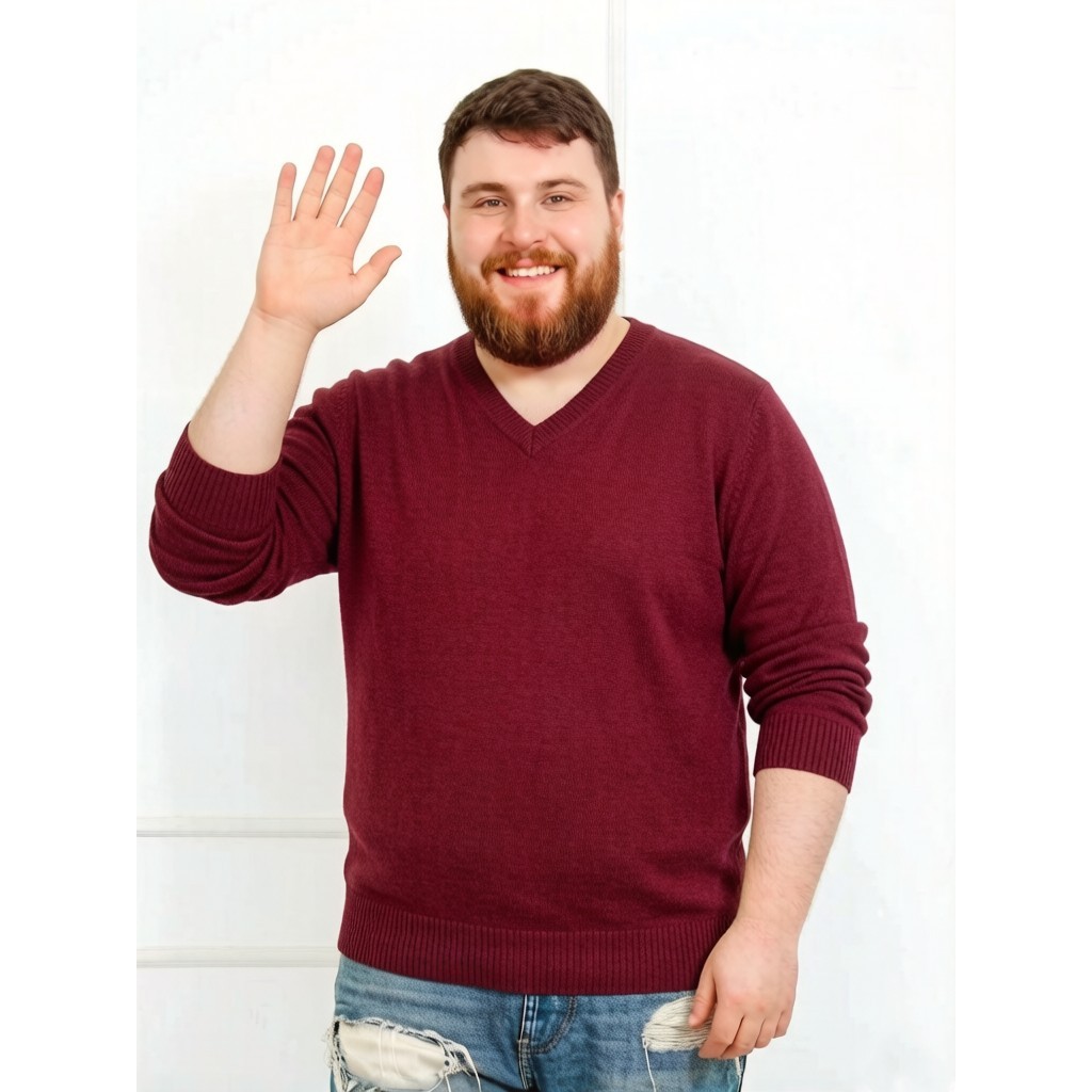 Suéter Blusa PLUS SiZE Frio Masculina Inverno Gola V G2-G4