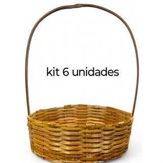 kit 6 cesta de bambu redonda 25cm para café da manhã chocolate presentes pascoa dias das mães pais dos namorados natal em Oferta na Shopee