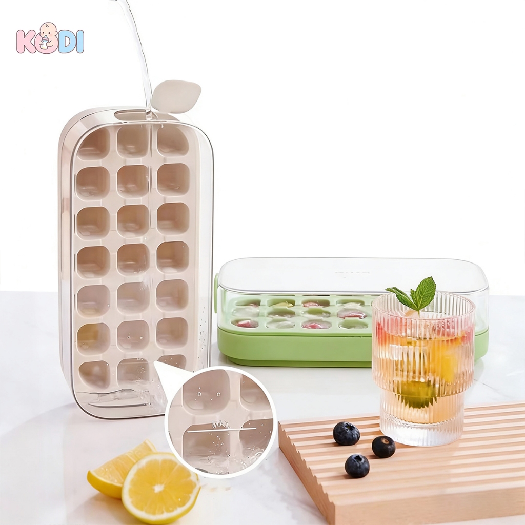 Forma de Gelo Silicone 21 Cavidades Flexível Sem BPA Pressão Rápida -U10