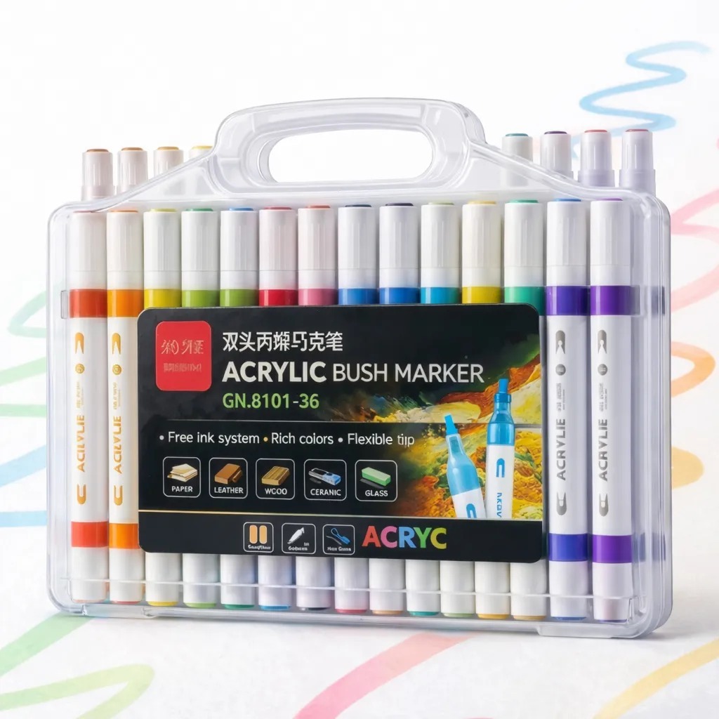 Kit 12/24/36/48/60 Caneta Marcadora Acrílica Líquida Direta, Pincel de Pintura para Desenho DIY em Oferta na Shopee