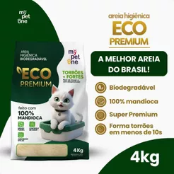 Areia Biodegradável 100% Mandioca para Gatos Cat Bio Eco Premium Grãos Finos MyPetOne - 4Kg