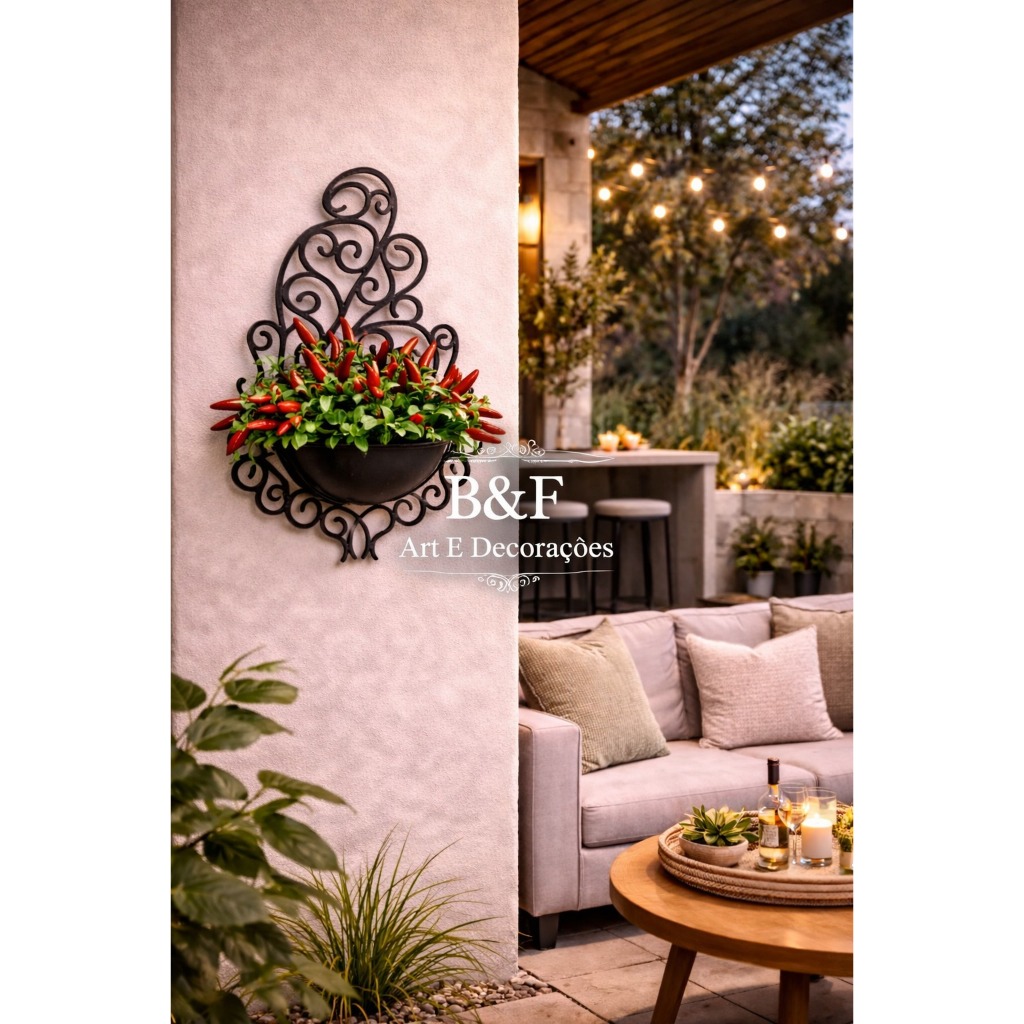 Kit Completo De Arranjo 2 Buques De Pimenta + 1 Kit Vaso Arandela Preto Muito Lindo Decoração Luxo 2026