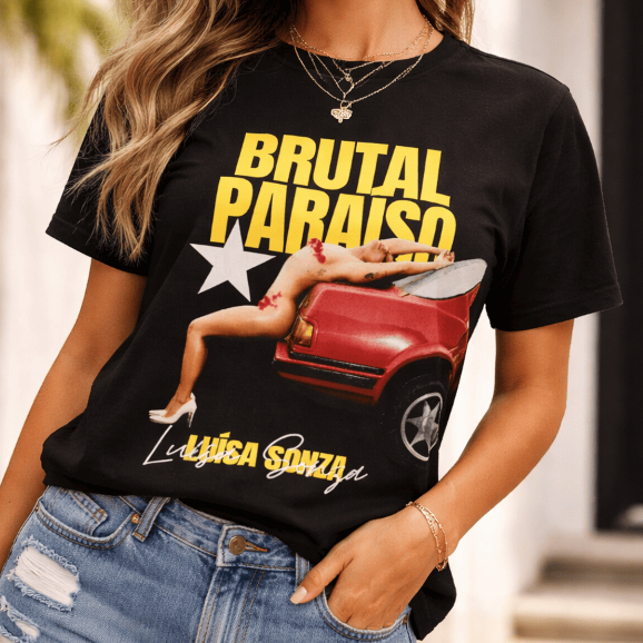 Camiseta  Feminina Luísa Sonza Unissex  Tendencia Fãs Brutal Paraiso T-Shirt Basica Casual Estilosa Show