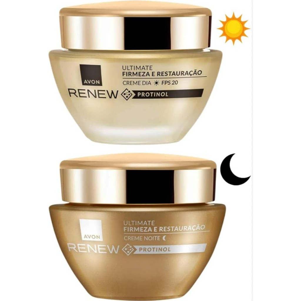 Kit Creme Facial Avon Renew Ultimate Dia + Noite Firmeza e Restauração na caixa Lacrado 100% Original