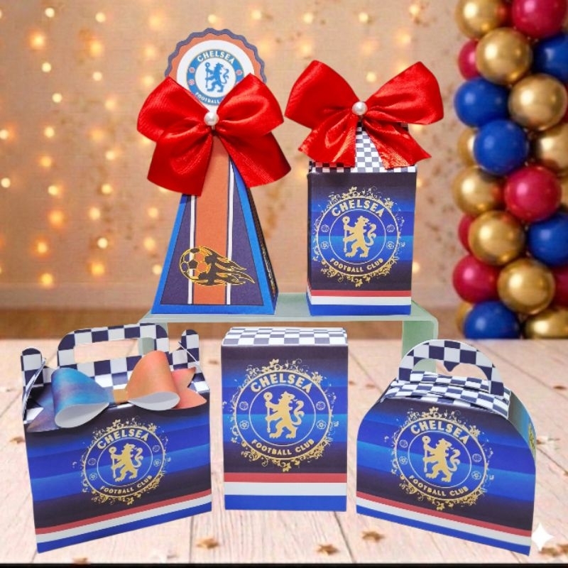 Kit Caixa Personalizados Futebol Chelsea - Caixinhas para Festa - Mimos - Lembrancinha - (PEGUE E MONTE ou MONTADO)