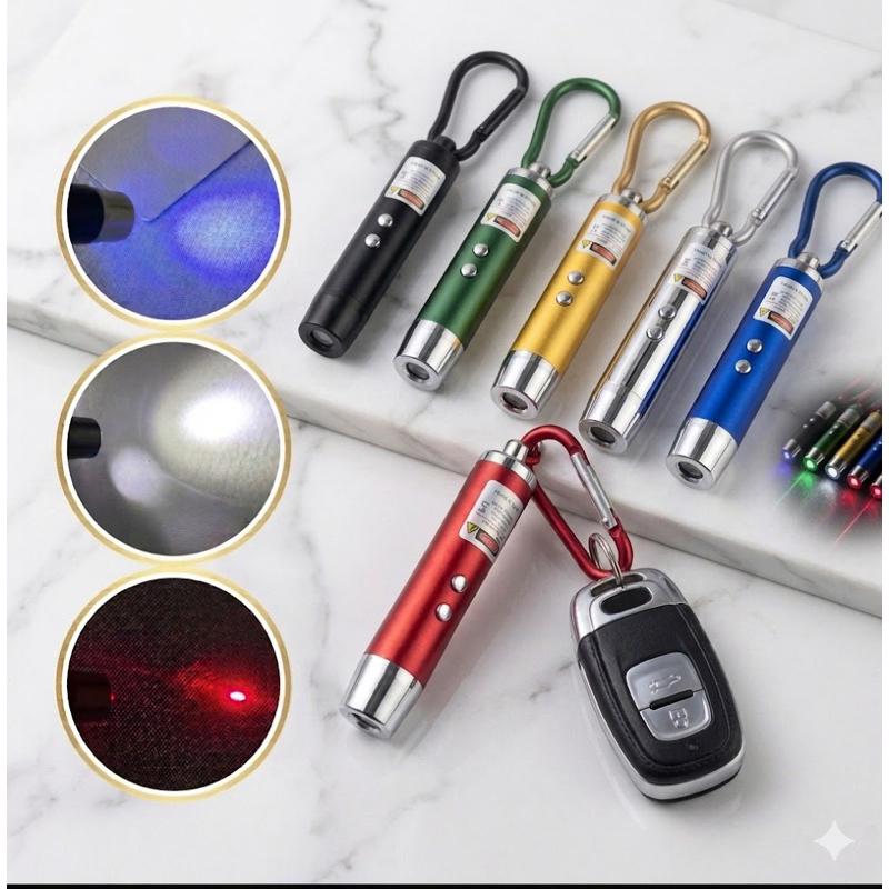 Chaveiro Laser 3 em 1 Mini Lanterna Led Detector Nota Falsa Luz Negra Pronta Entrega