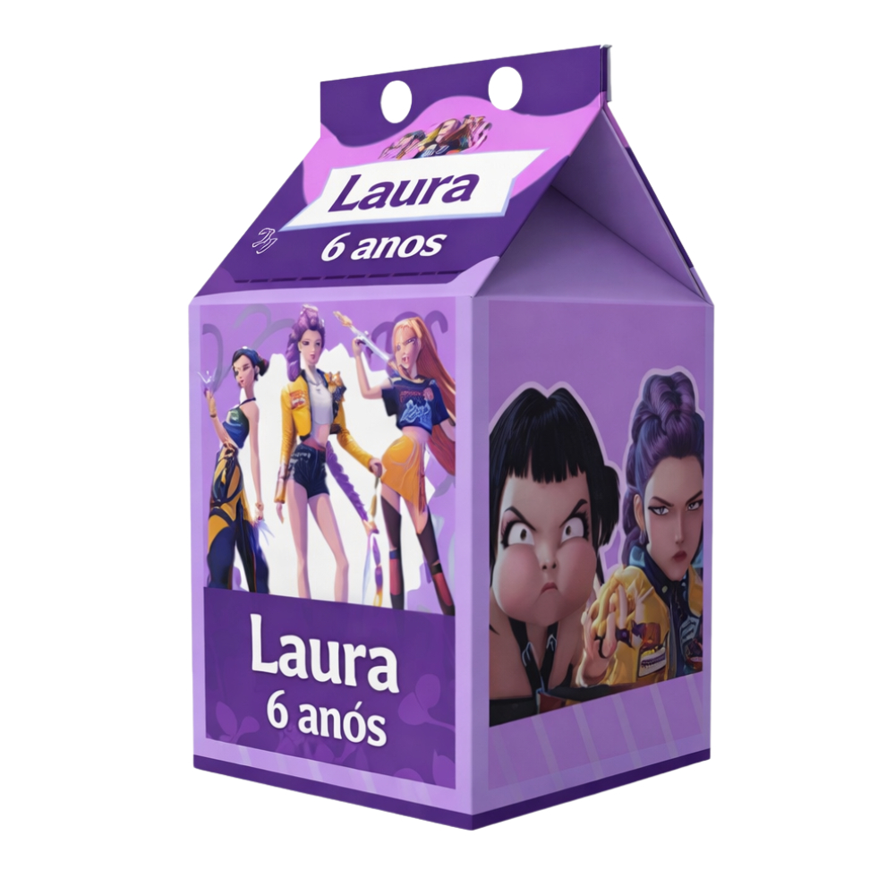 10 a 50  Caixinha MILK Guerreiras do K-POP para Festa Personalizada KPOP - Lembrancinha para Festa