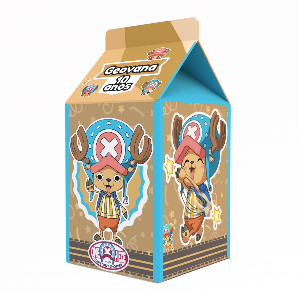 Caixinha Milk Tony Tony Chopper - One Piece - para Festa Personalizada - Lembrancinha para Festa