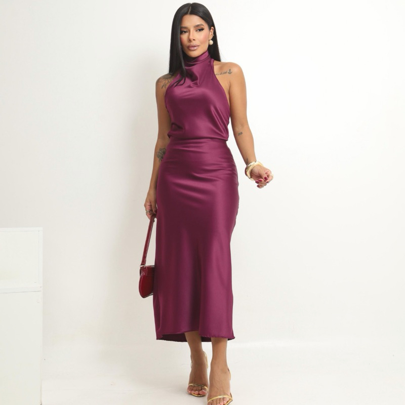 Blusa de cetim Frente única