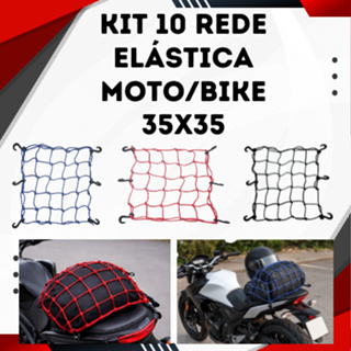 Kit 10 Rede Elástica Moto 35x35 Redinha Aranha Porta Carga Bagageiro Reforçada em Oferta na Shopee