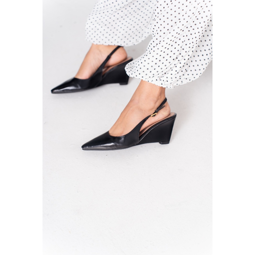 Sapato Scarpin Feminino Slingback Bico Fino Preto Dubuy 'LEDA" 1320FG