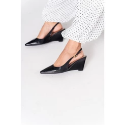 Sapato Scarpin Feminino Slingback Bico Fino Preto Dubuy 'LEDA" 1320FG