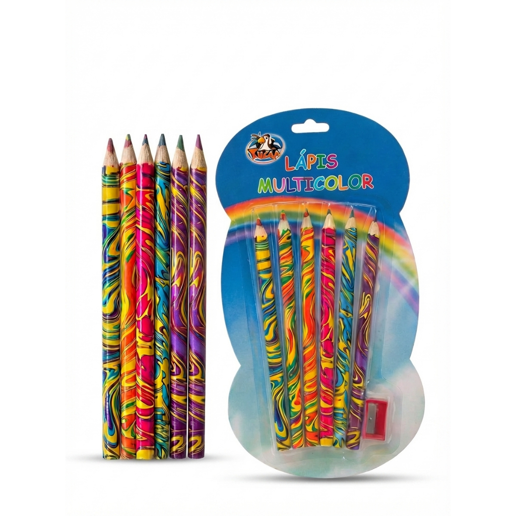 Lápis Jumbo Multicolor Tucaa – 6 Unidades em Oferta na Shopee