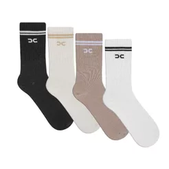 Combo 4 Meia Lisa Cano alto Longo Kit Meias academia Casual Feminina Meia esporte MAsculina