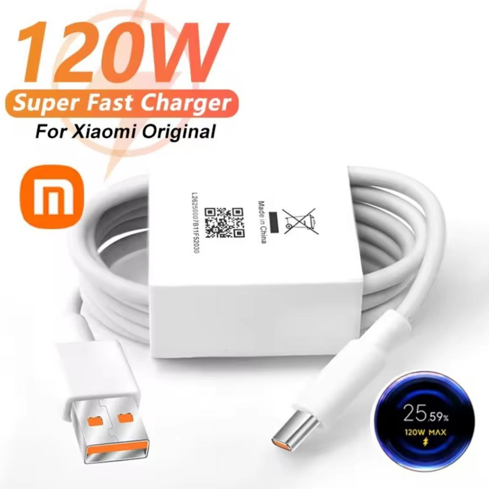 Cabo Xiaomi Original Tipo C Turbo 120W 67W 33W 6A Carregamento Rapido 1Metro em Oferta na Shopee