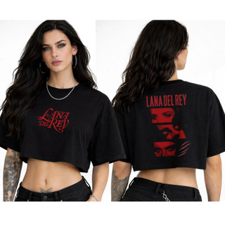 Cropped Oversized Lana Del Rey - Estampado Feminino Streetwear Indie Tumblr Moda 2026