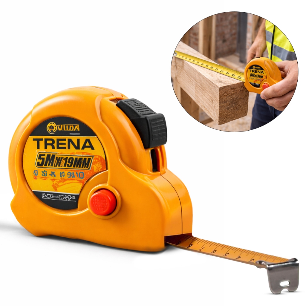 Trena Fita Métrica Retrátil 5mx19mm Com Trava E Botão