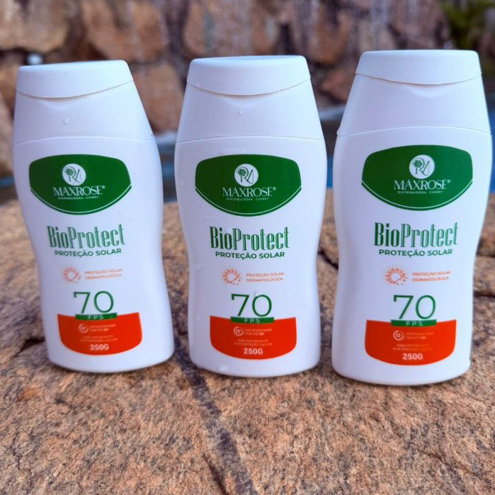 Kit 3 Protetores Solar Facial e Corporal BioProtect FPS 70 MAXROSE - Proteção