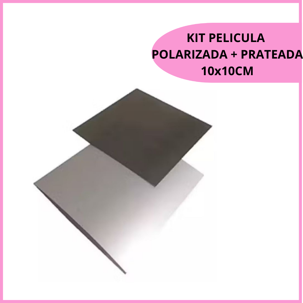 Kit Pelicula Polarizada + Prateada 10x10cm Para Reparo
