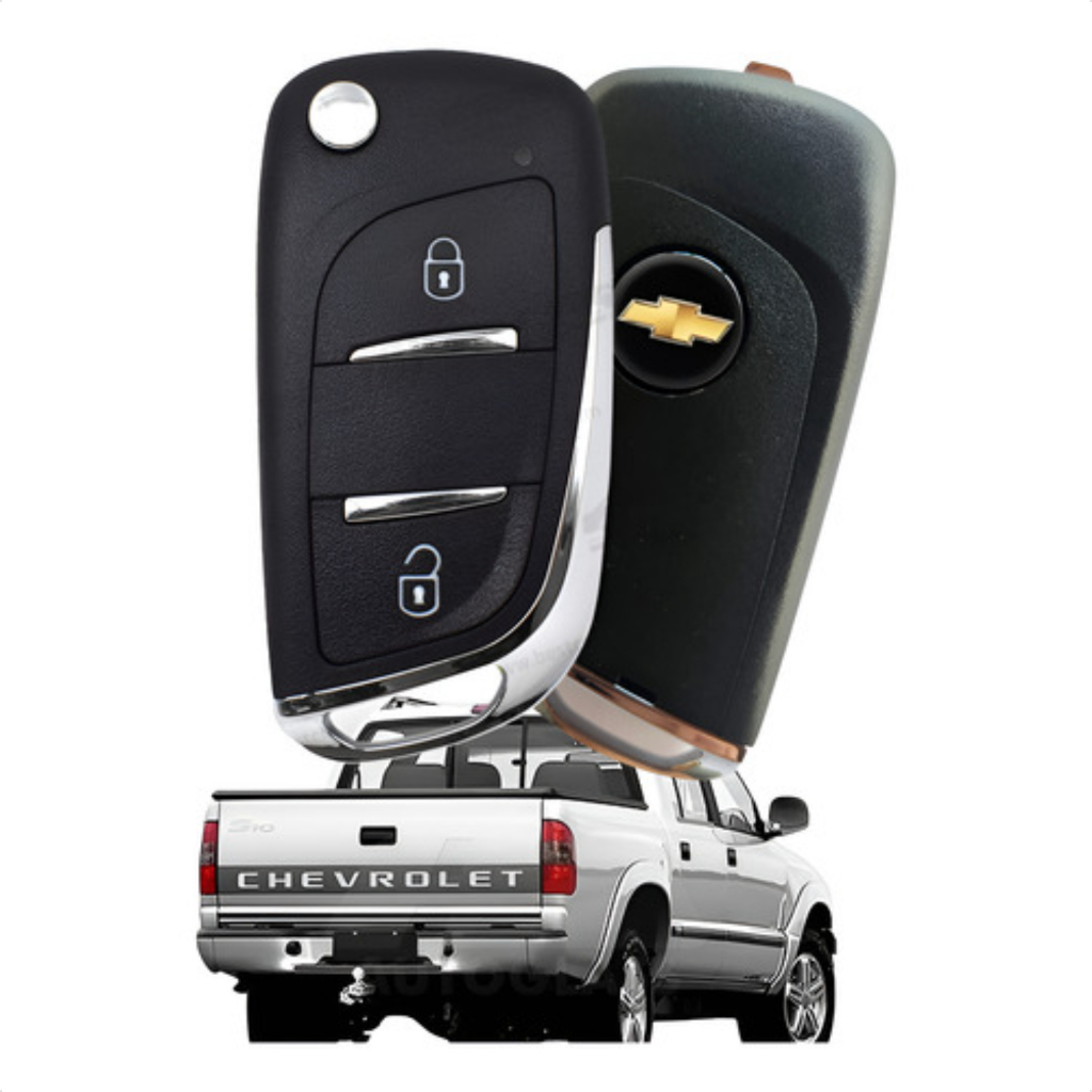 Chave Canivete Chevrolet S10 Diesel Gasolina Flex 2000-2011 completa com chip e placa