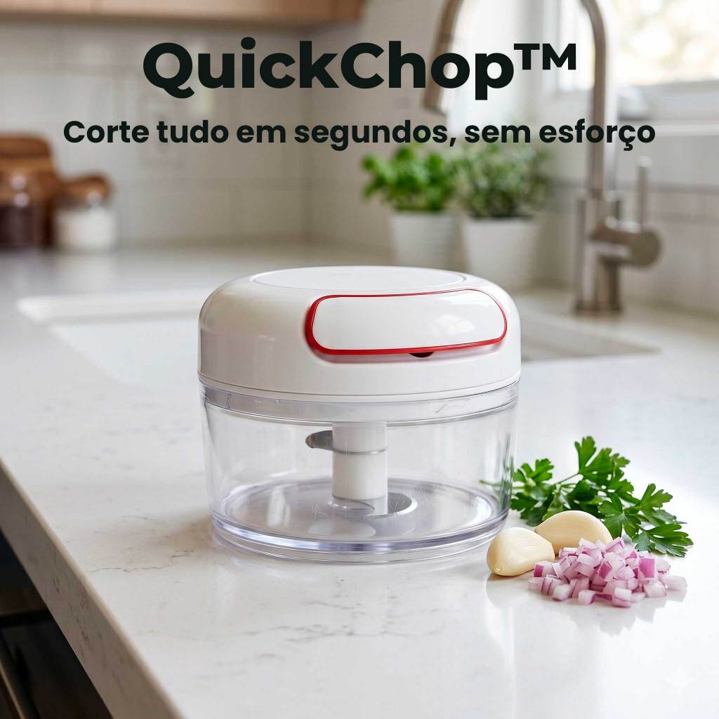 Mini Processador Manual Cortador de Alimentos 2 Lâminas Picador de Alho e Cebola, Cozinha Prática