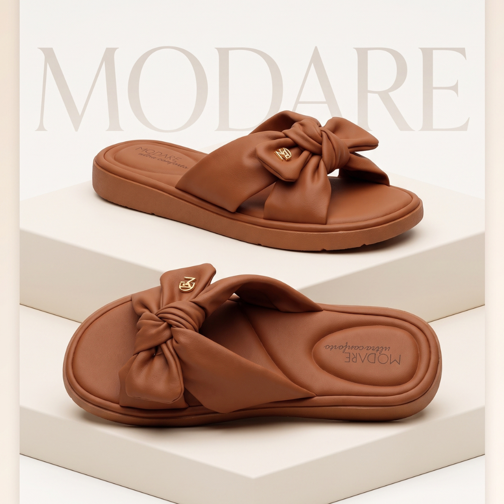 Sandália Modare Laço Feminina Chinelo Slide Confortável Ortopédica Macia Tamanco Casual