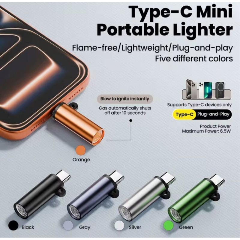 Mini Isqueiro Elétrico Assoprar Eletronico Portátil Celular Viagem
