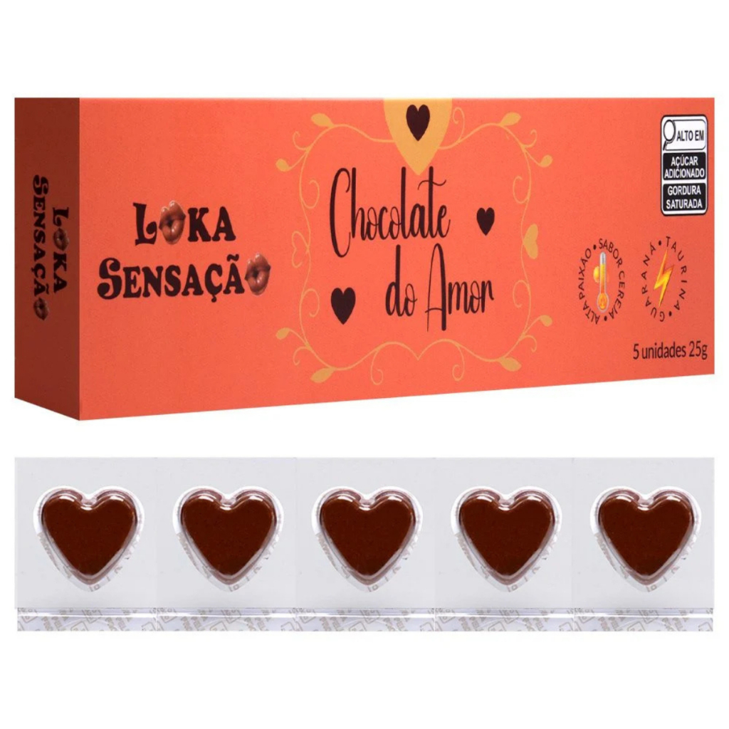 Chocolate Do Amor Excitante 05 Unidades Loka Sensação Sexshop