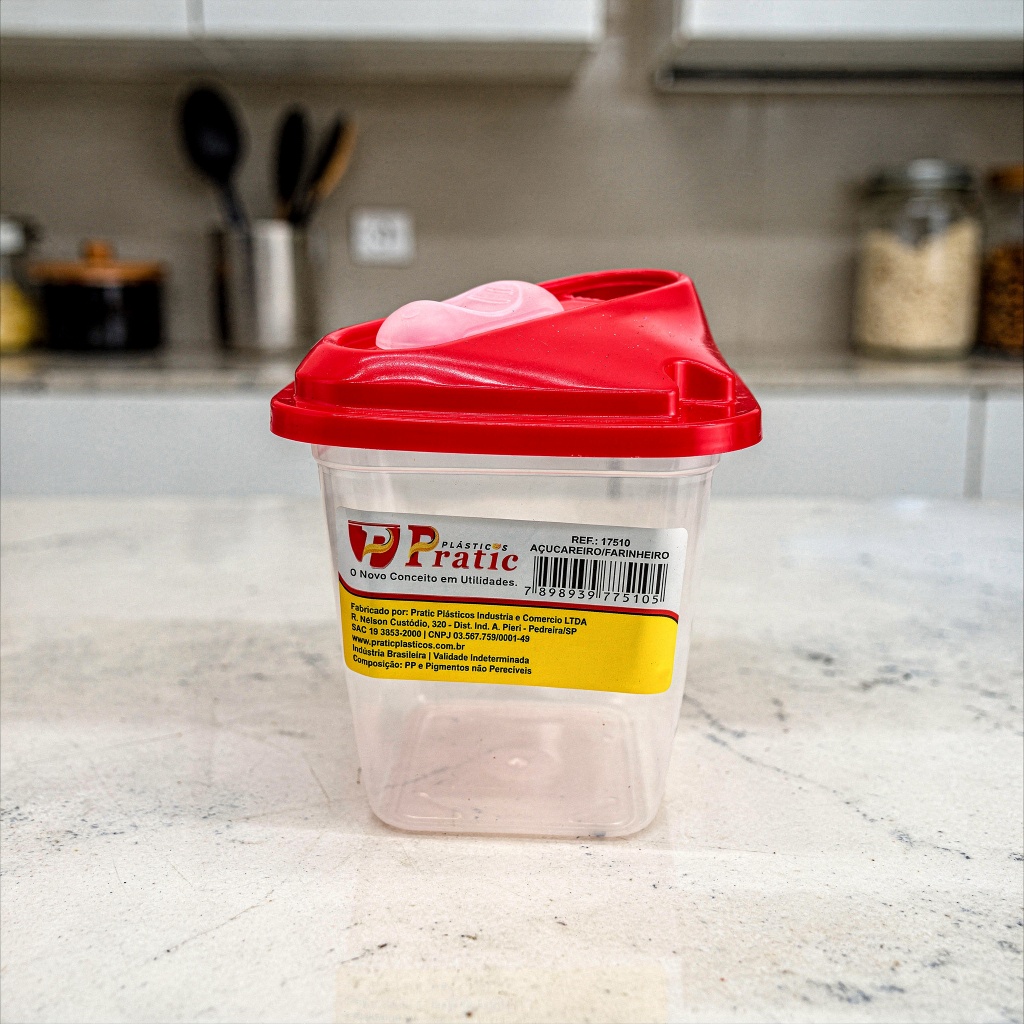 Açucareiro / Farinheiro Dosador Pratic 🍚✨ | Dispenser de Açúcar e Farinha, Multiuso, Antidesperdício