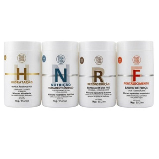 Kit Cronograma 4 Máscaras 1kg Hidratação, Fortalecimento, Nutrição e Reconstrução - Toda Toda em Oferta na Shopee