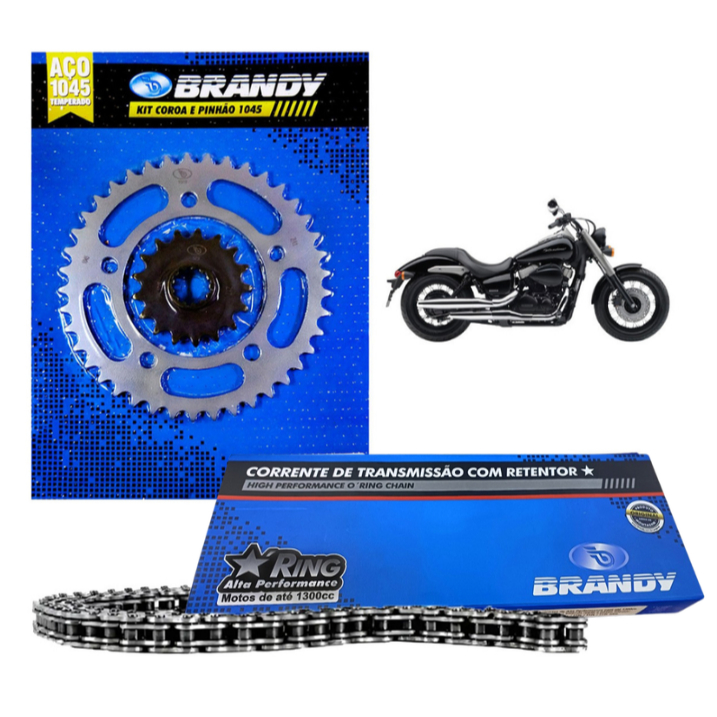 Kit Relação Completo 525x122L Honda VT 750c Shadow 1998 Até 2007 - Brandy