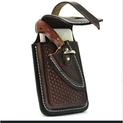 Bainha para Celular de Couro Legítimo com Faquinha Campeira Skinner Inox