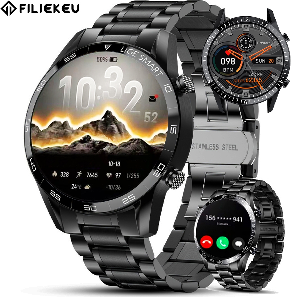 FILIEKEU smartwatch relogio pulseira smartwatch à prova d'água esportivo bluetooth chamada  Relógio
