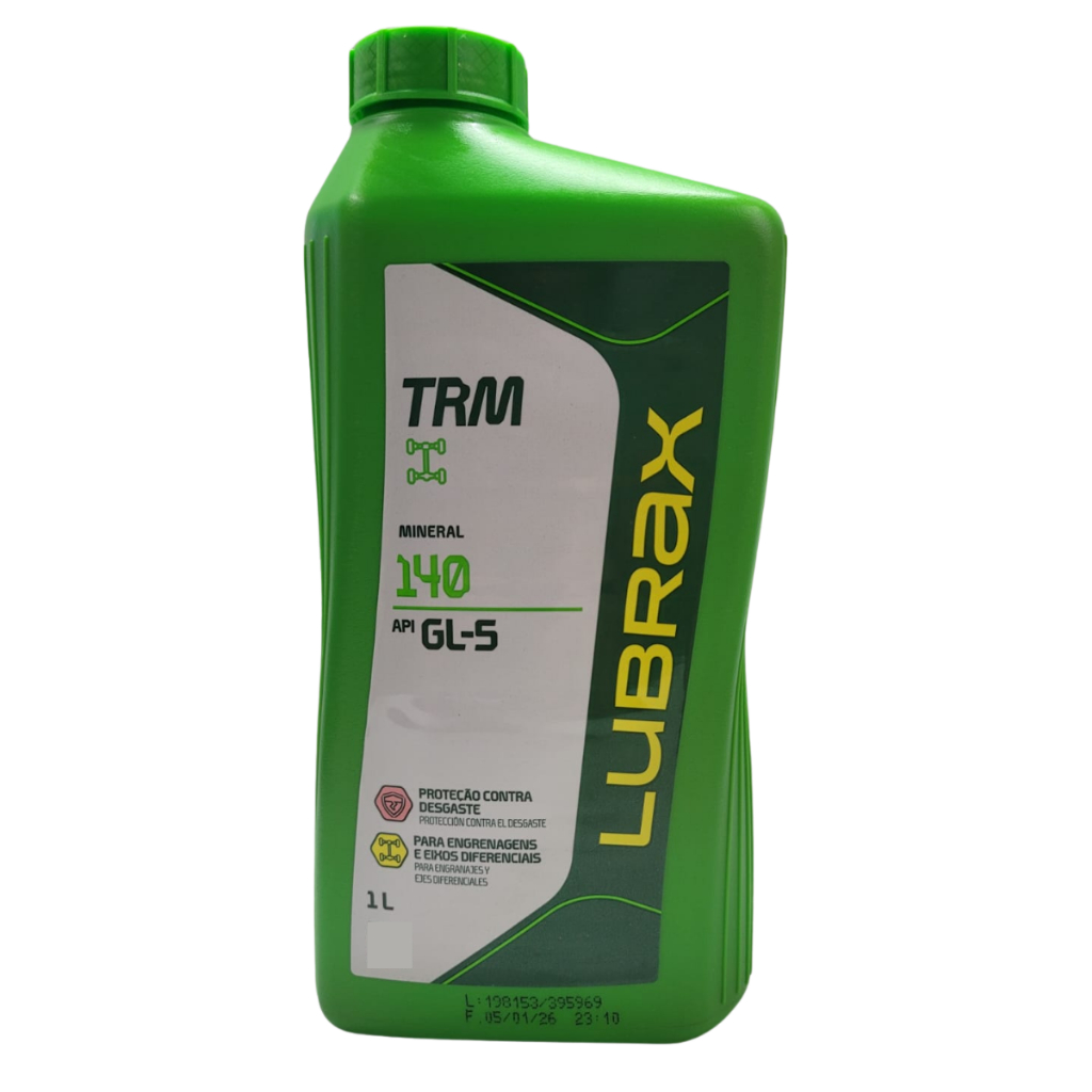Óleo 140 Câmbio Diferencial Lubrax TRM API GL-5 Frasco 1L Caminhão Ônibus