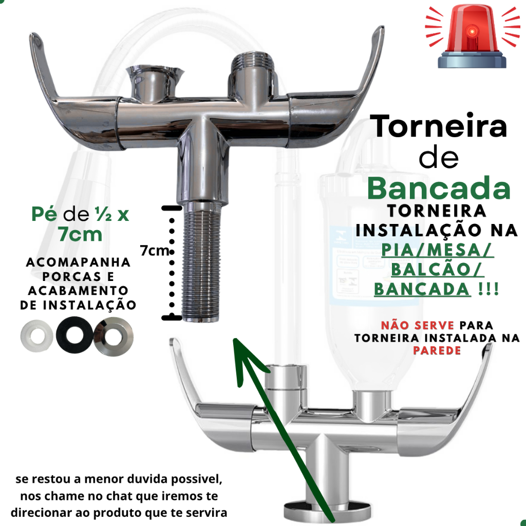 Torneira Filtro Inox Cromado Cozinha Gourmet Vela Refil Carvão Ativado 1 Filtro Extra Bancada — imagem 2 de 2