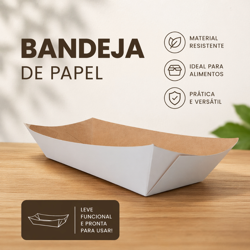 Bandeja Fast-Food Branco P - Pct C/ 50 em Oferta na Shopee