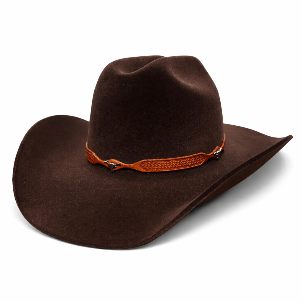 Chapéu Country Cowboy Estilo Americano Marrom Café Feltro Aba 10 Rodeio Vaquejada Unisex