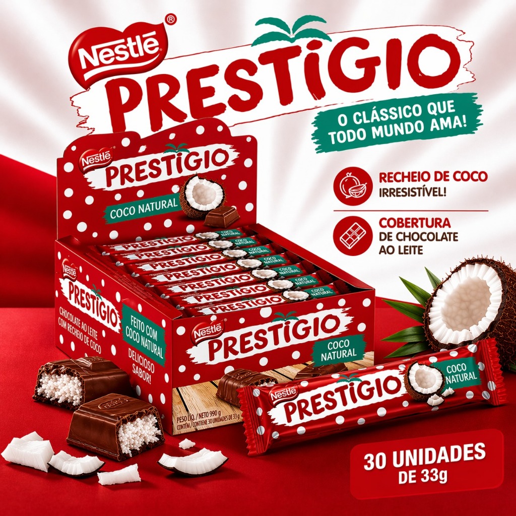 Chocolate Prestigio Caixa Com 30 Unidades - Nestlé em Oferta na Shopee