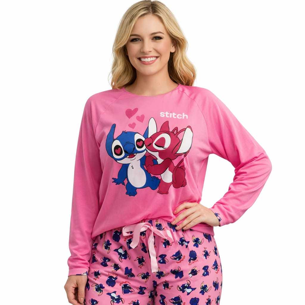 kit 15 Pijamas Feminino de Inverno Calça  e blusa manga longa  Revenda Atacado Longo Personagens