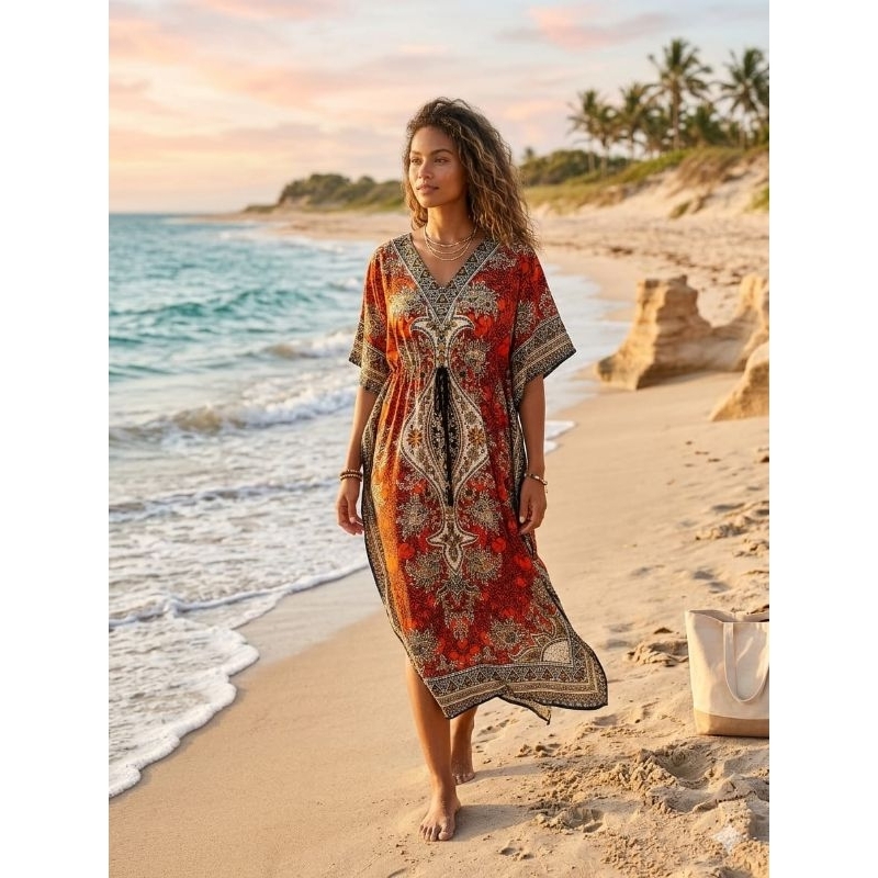 vestido kaftan indiana saida de praia