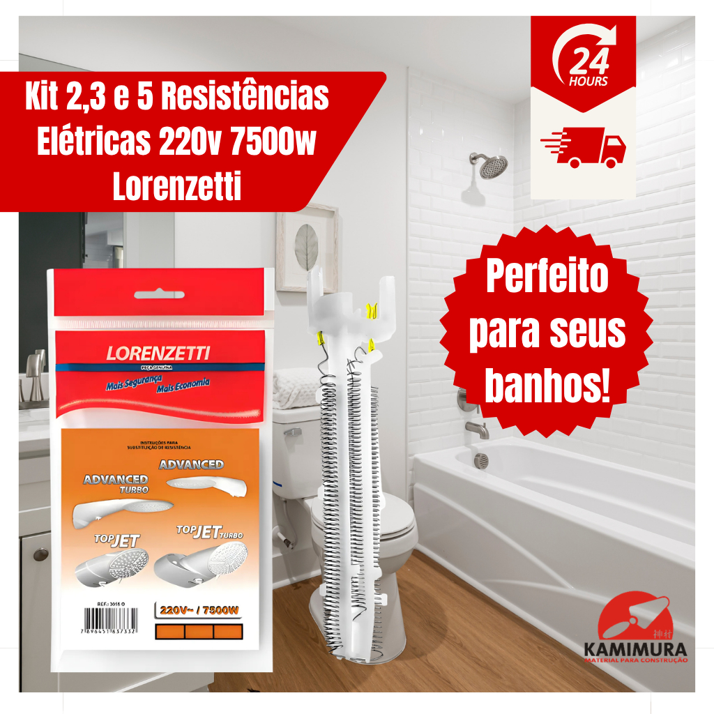 Kit Resistências Elétricas para Advanced Turbo, Advanced, Top Jet e Top Jet Turbo 220v 7500w Lorenzetti