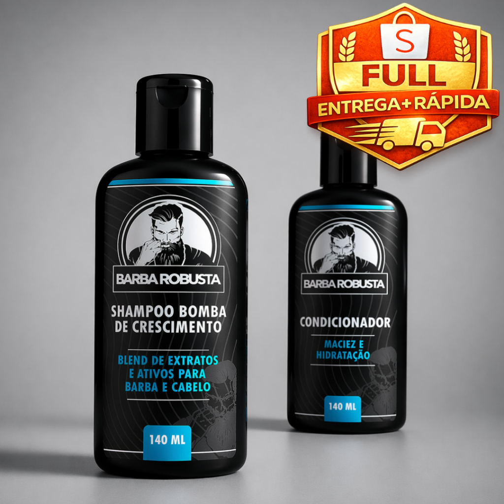 Produtos Para Cuidados Barba Robusta Shampoo e Condicionador