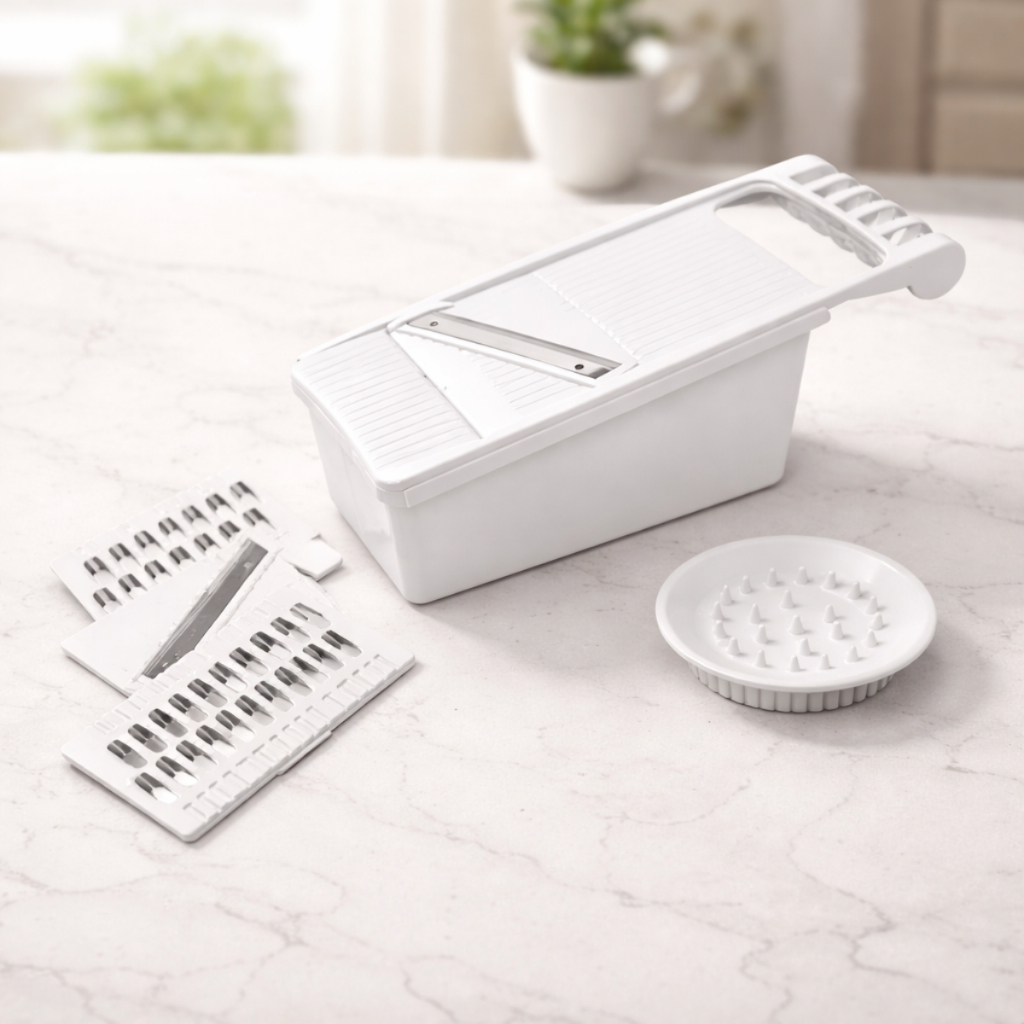 Mandoline Cortador Fatiador e Ralador De Legumes Frutas Saladas 3 Em 1 Cozinha Inox
