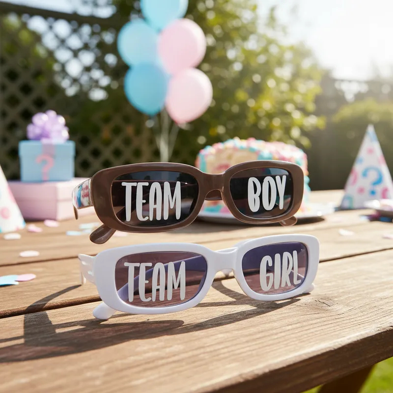Kit 2 Óculos Personalizado Chá Revelação Cores Menino Menina Nomes
