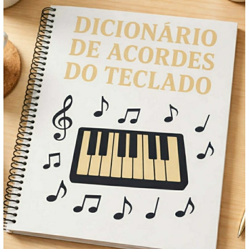Super Dicionário de Acordes do Teclado para Iniciantes Apostila Caderno Memorize Rápido do Zero e Saia Tocando em Oferta na Shopee