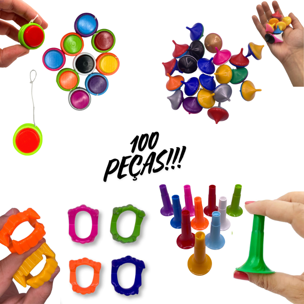 Kit 100 Mini Brinquedos Aniversário Festa Lembrancinha Saquinho Surpresa Criança Natal Junina Novo