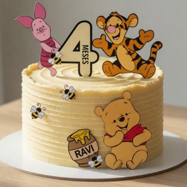 Envio Rápido - Topo de Bolo Ursinho Pooh Mesversário Personalizado - Mesversário , Aniversário